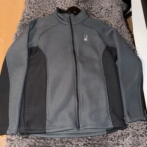 Spyder Men’s ' Charcoal and Black Full Zip Fleece